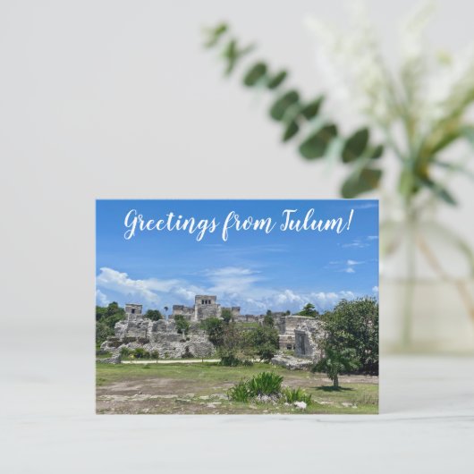 World2Celebrate: Groeten uit Tulum! Briefkaart (Staand voorkant)