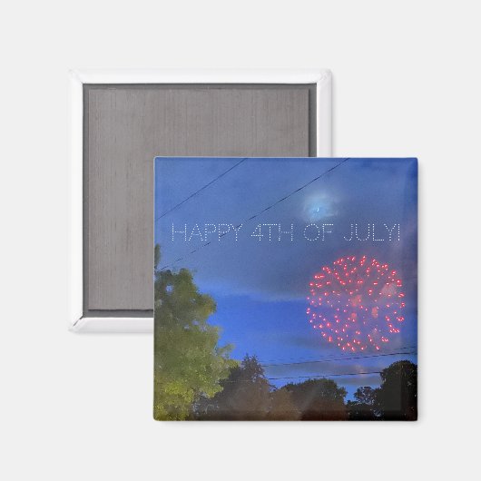 World2Celebrate: HAPPY 4TH VAN JULI! Magneet (Voorkant / Achterkant)