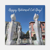 World2Celebrate: Happy National Cat Day! Magneet (Voorkant)