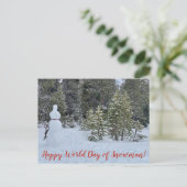 World2Celebrate: Happy World Day of Snowman! Briefkaart (Staand voorkant)