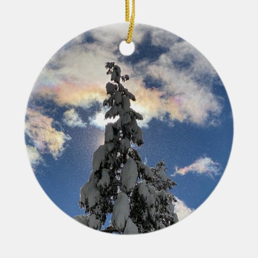 World2Celebrate: wolkenboog Keramisch Ornament (Voorkant)