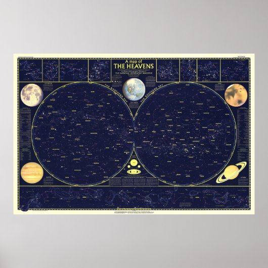 "World: 1957 The Heavens map 1/2 ... Poster (Voorkant)