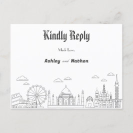 World Adventure Seven Wonder Typology Wedding Briefkaart