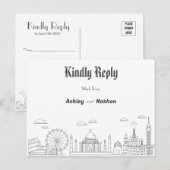 World Adventure Seven Wonder Typology Wedding Briefkaart (Voorkant / Achterkant)