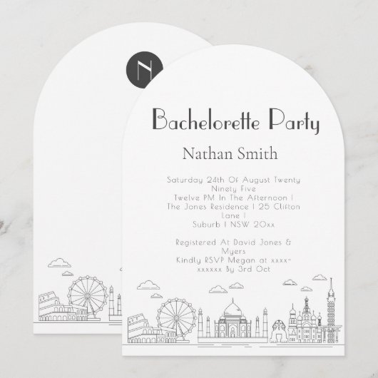 World Adventure Seven Wonder Typology Wedding Kaart (Voorkant / Achterkant)