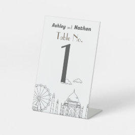 World Adventure Seven Wonder Typology Wedding Reclamebord Met Voetstuk