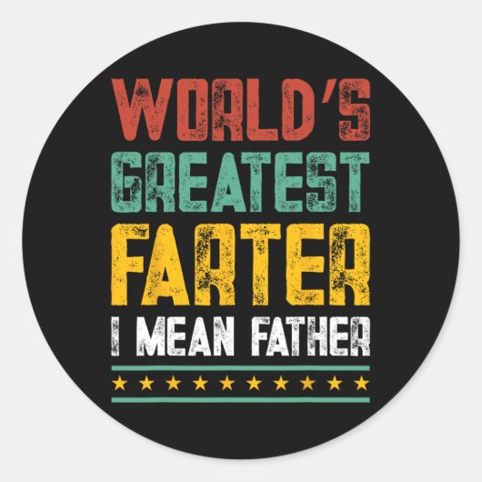 World&#; als grootste vader bedoel ik vader D Ronde Sticker (Voorkant)