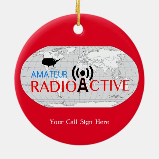 World Amateur Radio Active Keramisch Ornament (Achterkant)