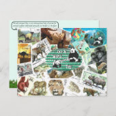 World Animal Day Briefkaart met postzegels (Voorkant / Achterkant)