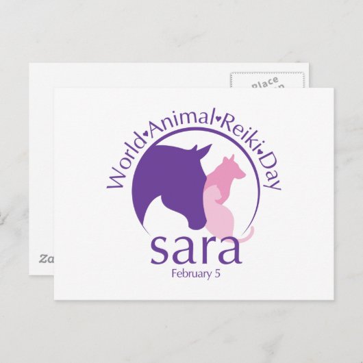 World Animal Reiki Day Design Briefkaart (Voorkant / Achterkant)