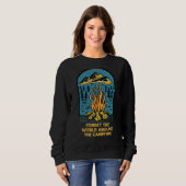 World Around The Campfire Camping Sayings Camper Q Trui (Voorkant volledig)