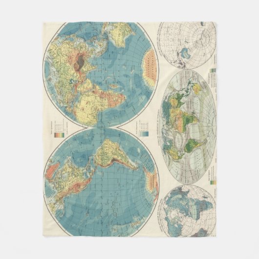 World Atlas Map 2 Fleece Deken (Voorkant)