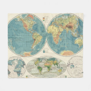 World Atlas Map 2 Fleece Deken