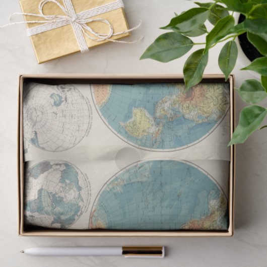 World Atlas Map 2 Tissuepapier (Geschenk)