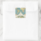 World Atlas Map 2 Vierkante Sticker (Tas)