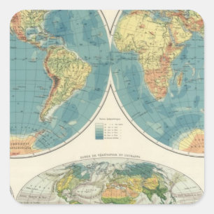 World Atlas Map 2 Vierkante Sticker