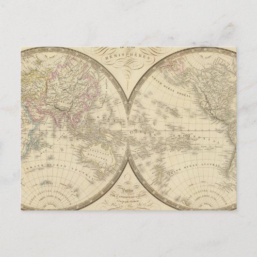 World Atlas Map Briefkaart (Voorkant)