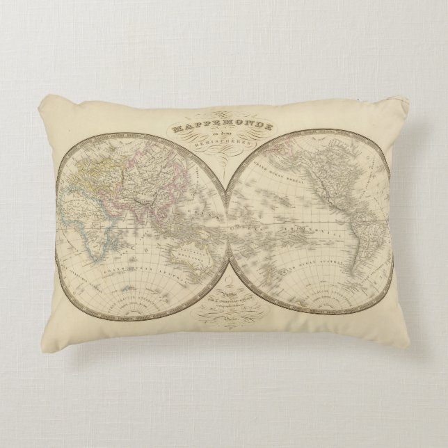 World Atlas Map Decoratief Kussen (Voorkant)