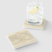 World Atlas Map Stenen Onderzetter (Zijkant)