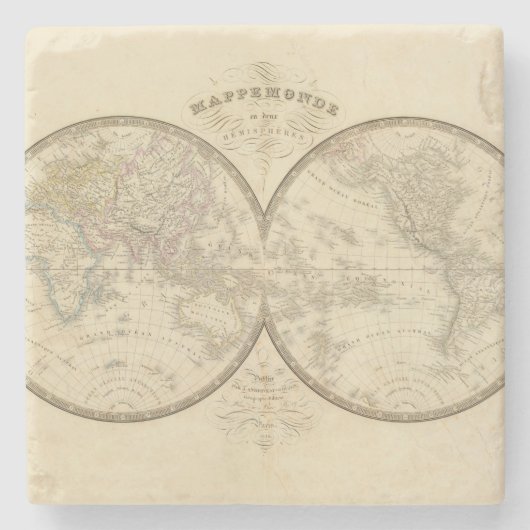 World Atlas Map Stenen Onderzetter (Voorkant)