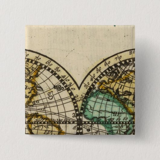 World Atlas Vierkante Button 5,1 Cm (Voorkant)