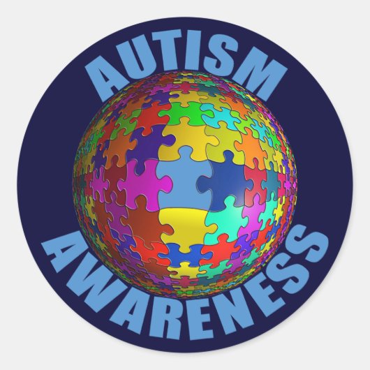 World Autism Awareness 3" Ronde Stickers (6/vel) (Voorkant)