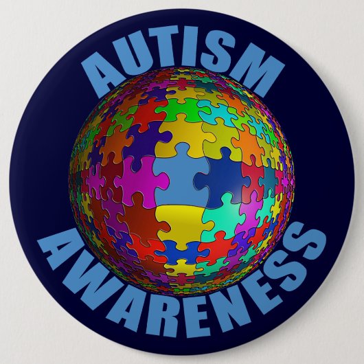 World Autism Awareness Button (extra groot) (Voorkant)