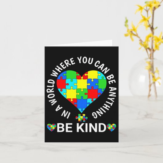 World Autism Awareness Day 2023 be kind autism Awa Kaart (Gele Bloem)