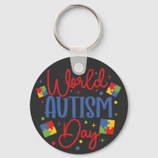 World Autism Awareness Day Colorful Puzzle Piece Sleutelhanger