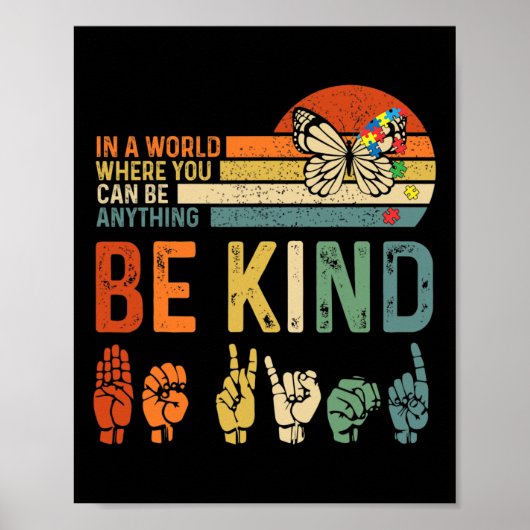 World Autism Awareness Day Hands Signaleert Autism Poster (Voorkant)