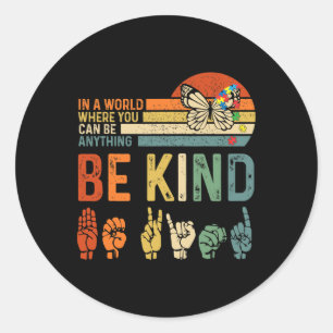 World Autism Awareness Day Hands Signaleert Autism Ronde Sticker