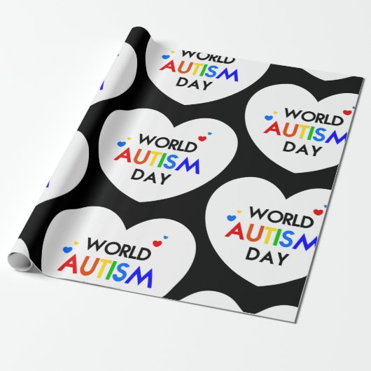 world autisme awareness day hart cadeaupapier (Uitgerold)