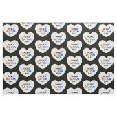 world autisme awareness day hart stof (Fat Quarter)