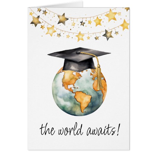 World Awaits Congratulations Graduate Greeting  (Voorkant)