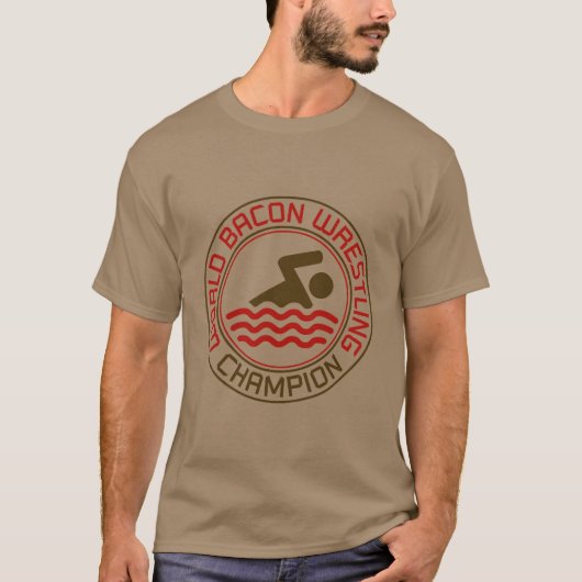 World Bacon Wrestling Champion T-shirt (Voorkant)