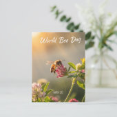World Bee Day Honeybee Floral Art Briefkaart (Staand voorkant)
