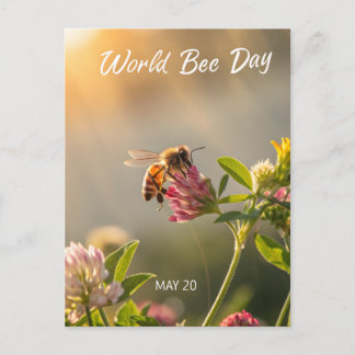 World Bee Day Honeybee Floral Art Briefkaart