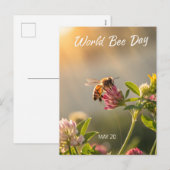 World Bee Day Honeybee Floral Art Feestdagenkaart (Voorkant / Achterkant)