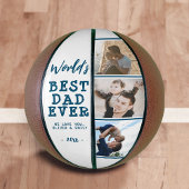 World Best Dad Blue 3 Photo Collage Keepslag Basketbal