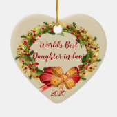 World Best Daughter Inlaw Antiek Krans Kerst Keramisch Ornament (Achterkant)