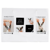 World Best Dog Mam | Collage Dog Foto Groot Cadeauzakje (Achterkant)