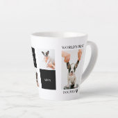 World Best Dog Mam | Collage Dog Foto Latte Mok (Rechterhoek)