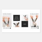 World Best Dog Mam | Collage Dog Foto Rechthoekige Sticker (Voorkant)