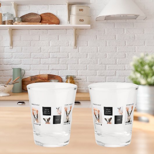 World Best Dog Mam | Collage Dog Foto Shot Glas