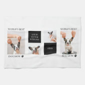 World Best Dog Mam | Collage Dog Foto Theedoek (Horizontaal)