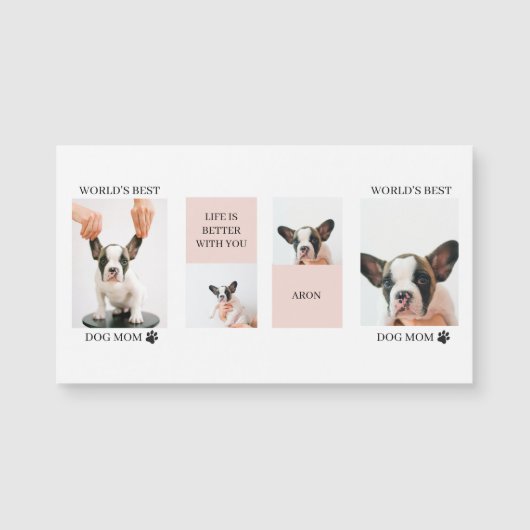 World Best Dog Mam | Foto van collage | Pastel Roz (Voorkant)