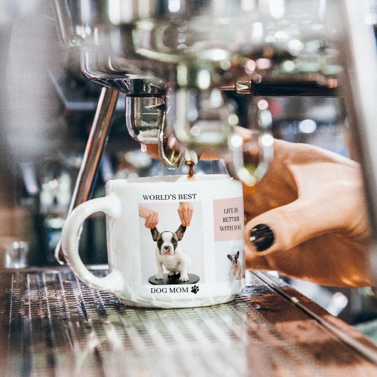 World Best Dog Mam | Foto van collage | Pastel Roz Espresso Kop