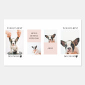 World Best Dog Mam | Foto van collage | Pastel Roz Rechthoekige Sticker (Voorkant)