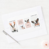 World Best Dog Mam | Foto van collage | Pastel Roz Rechthoekige Sticker (Envelop)