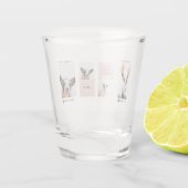 World Best Dog Mam | Foto van collage | Pastel Roz Shot Glas (Achterkant)